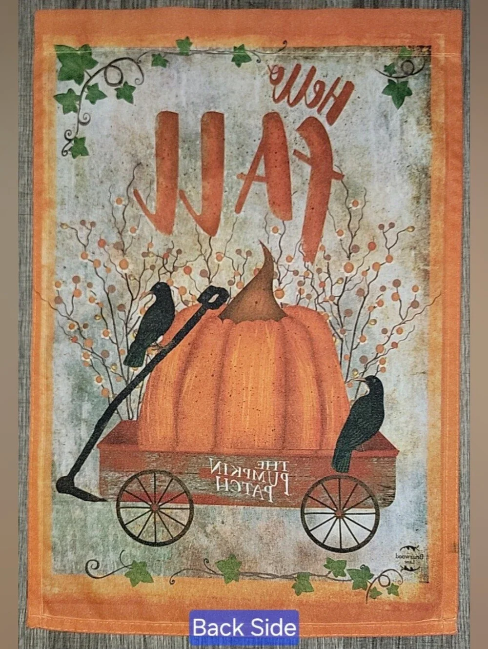 Decorative Spring Garden Flag Green Background! Bird on Branch & Flowers